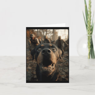 Lustiges Rottweiler-Selfie mit Zombie-Gruseligen Karte