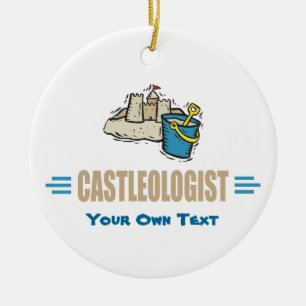 Lustiges Sandcastle-Gebäude Keramikornament