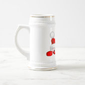 Lustiges Sankt- und Ren-Cartoon-Bier Stein Bierglas (Links)