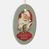 Lustiges Sankt-Weihnachtswunderbare Zeit für ein Keramikornament (Rechts)