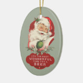 Lustiges Sankt-Weihnachtswunderbare Zeit für ein Keramikornament (Links)