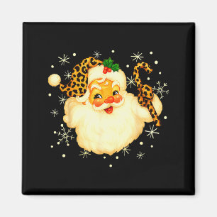 Lustiges Santa-Claus-Gesicht Weihnachten Xmas Leop Magnet