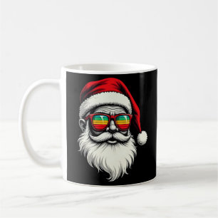 Lustiges Santa-Gesicht Retro-Sonnenbrille Weihnach Kaffeetasse