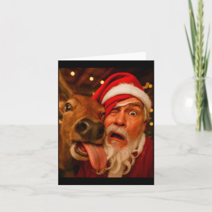 Lustiges Santa Selfie Rentier Männer Frauen Kinder Karte
