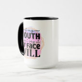 Lustiges Sarkasmus-Gesicht Wortkunst  Tasse (Vorderseite Links)
