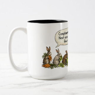 Lustiges sarkastisches Kaninchen vs. Gärtner-Zitat Zweifarbige Tasse