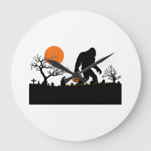 Lustiges Sasquatch-Bigfoot-Halloween-Kostüm T-Shir Große Wanduhr