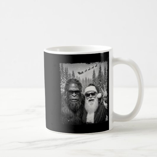 Lustiges Sasquatch-Meme Cool Selfie mit Santa Chri Kaffeetasse (Rechts)
