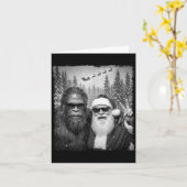 Lustiges Sasquatch-Meme Cool Selfie Mit Santa Chri Karte (Gelbe Blume)