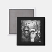 Lustiges Sasquatch-Meme Cooles Selfie mit Santa Ch Magnet (Vorderseite/Rückseite)