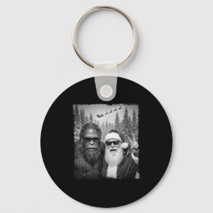 Lustiges Sasquatch-Meme Cooles Selfie mit Santa Ch Schlüsselanhänger
