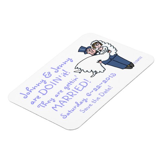 Lustiges Save the Date Wedding Andenken Magnet (Linke Seite)