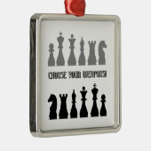 lustiges Schach Silbernes Ornament (Rechts)