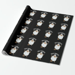 Lustiges Schaf Happens Furz Witz Dunkler Hintergru Geschenkpapier