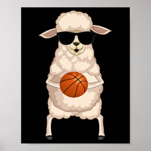 Lustiges Schaf Lamm trägt Sonnenbrille spielt Sket Poster