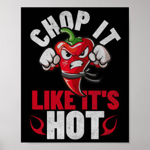 Lustiges scharfes Chili-Karate-Design Chile Pepper Poster