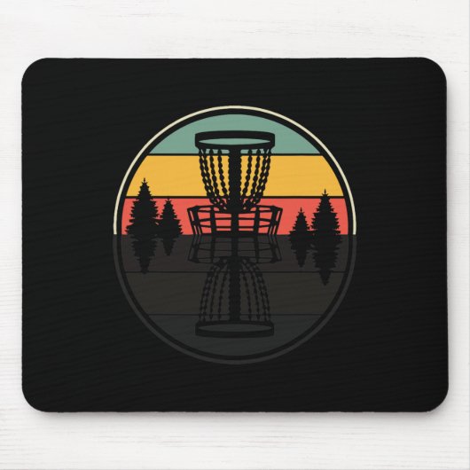 Lustiges Schattendesign Vintage Retro Disc Golf Fr Mousepad (Vorne)