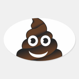 lustiges Scheiß-Emoji Ovaler Aufkleber