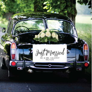 Lustiges Schild Frisch Verheiratet Auto Banner
