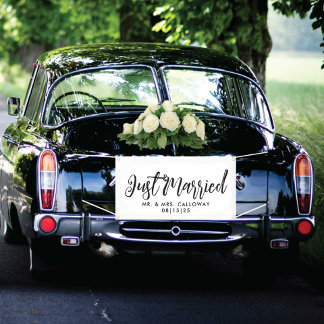 Lustiges Schild Frisch Verheiratet Auto Banner