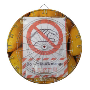 Lustiges Schild 'Mango nicht berühren' Dartscheibe