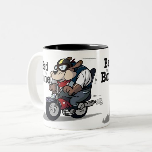 Lustiges Schlechtes zur Knochen-Tasse Zweifarbige Tasse (Vorderseite Links)