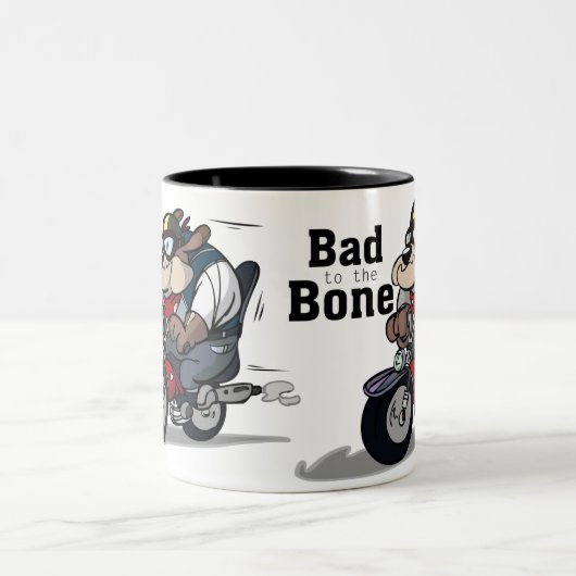 Lustiges Schlechtes zur Knochen-Tasse Zweifarbige Tasse (Mittel)