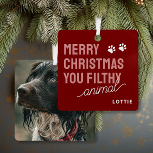 Lustiges, schmutziges Haustier-Weihnachten Ornament Aus Metall