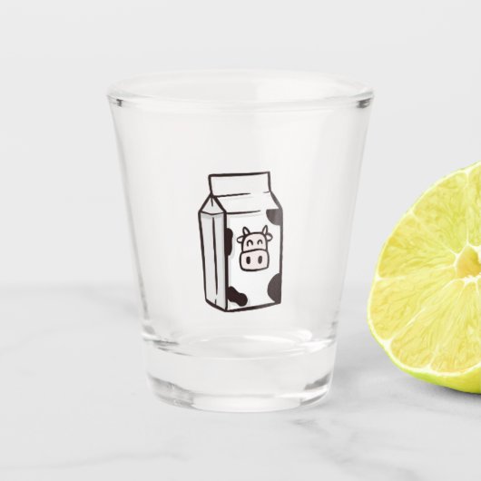 Lustiges Schnapsglas, Kuh-Karton, Milch-Karton Schnapsglas (Vorderseite)