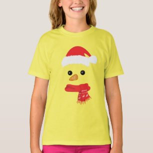Lustiges Schneemann Gesicht glücklich Frohe Weihna T-Shirt