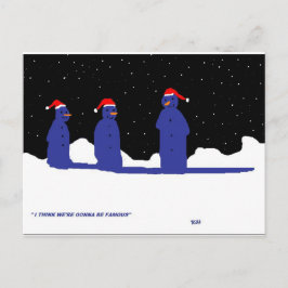 LUSTIGES SCHNEEMANN-WEIHNACHTEN FEIERTAGSPOSTKARTE