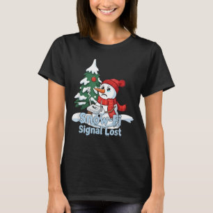 Lustiges Schneemann-Weihnachtsdesign Snow-Fi Signa T-Shirt