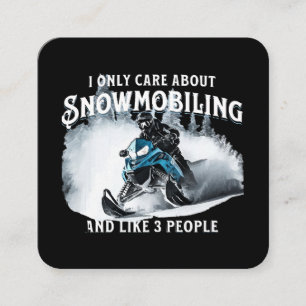 Lustiges Schneemobilfahren Schneemobil Quadratische Visitenkarte