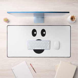 Lustiges schockiertes Gesicht Emoji Minimaler Cart Schreibtischunterlage