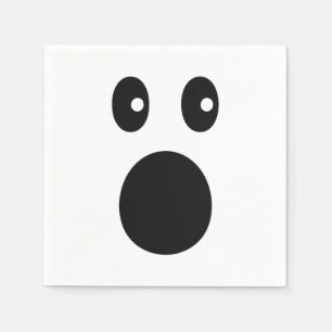 Lustiges schockiertes Gesicht Emoji Minimaler Cart Serviette
