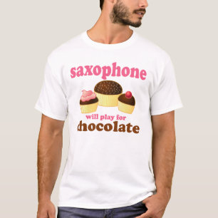 Lustiges Schokoladen-Saxophon T-Shirt