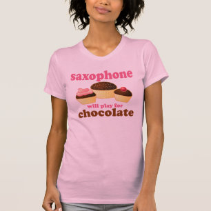 Lustiges Schokoladen-Saxophon T-Shirt
