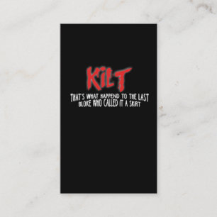 Lustiges schottisches Kilt-T-Shirt für Kilt-Träg Visitenkarte