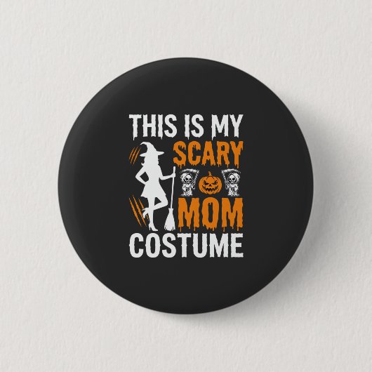 Lustiges schreckliches Mutter-Kostüm Halloween Hex Button (Vorderseite)