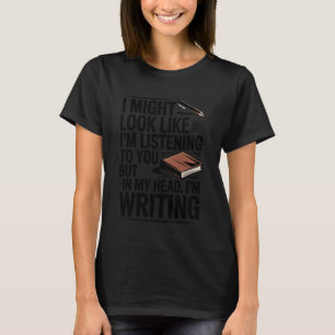 Lustiges Schreibbuch Autor Journalist Romanschrift T-Shirt
