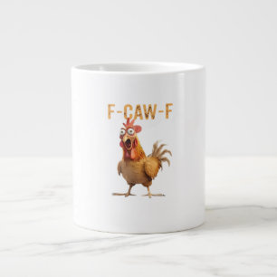 Lustiges schreiendes Huhn F Krächz F Humor Jumbo-Tasse