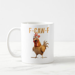 Lustiges schreiendes Huhn F Krächz F Humor Kaffeetasse