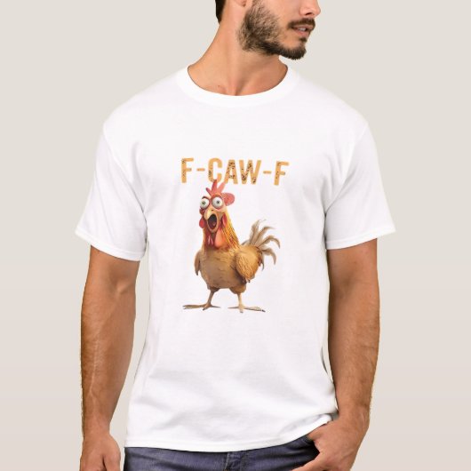 Lustiges schreiendes Huhn F Krächz F Humor T-Shirt (Vorderseite)