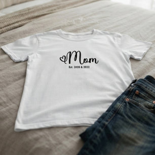 Lustiges Schrift Herz Mutter Gegründet T-Shirt
