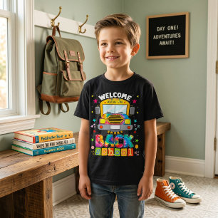 Lustiges Schulbus-Grafik-T-Shirt für Jungen zur Rü T-Shirt