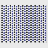 Lustiges Schwarz-Blau-Punkte-Muster Geschenkpapier (Flach)
