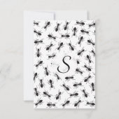 Lustiges schwarzes Ameisen-Muster Einladung (Rückseite)