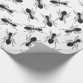 Lustiges schwarzes Ameisen-Muster Geschenkpapier (Ecke)