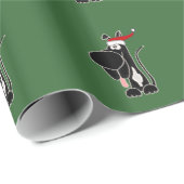 Lustiges schwarzes Dogge-WeihnachtsPackpapier Geschenkpapier (Rolleneckpunkt)