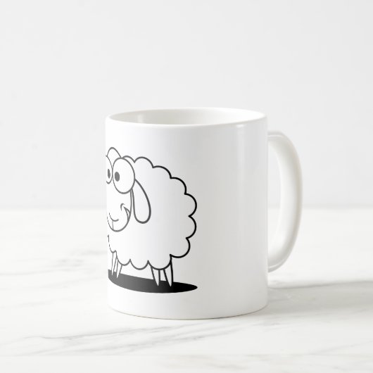 Lustiges „Schwarzes ein weißes Lamm" Kaffeetasse (VorderseiteRechts)